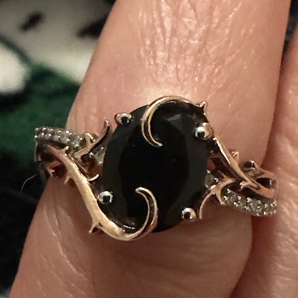 Disney Black and Gold Ring with Intricate Design